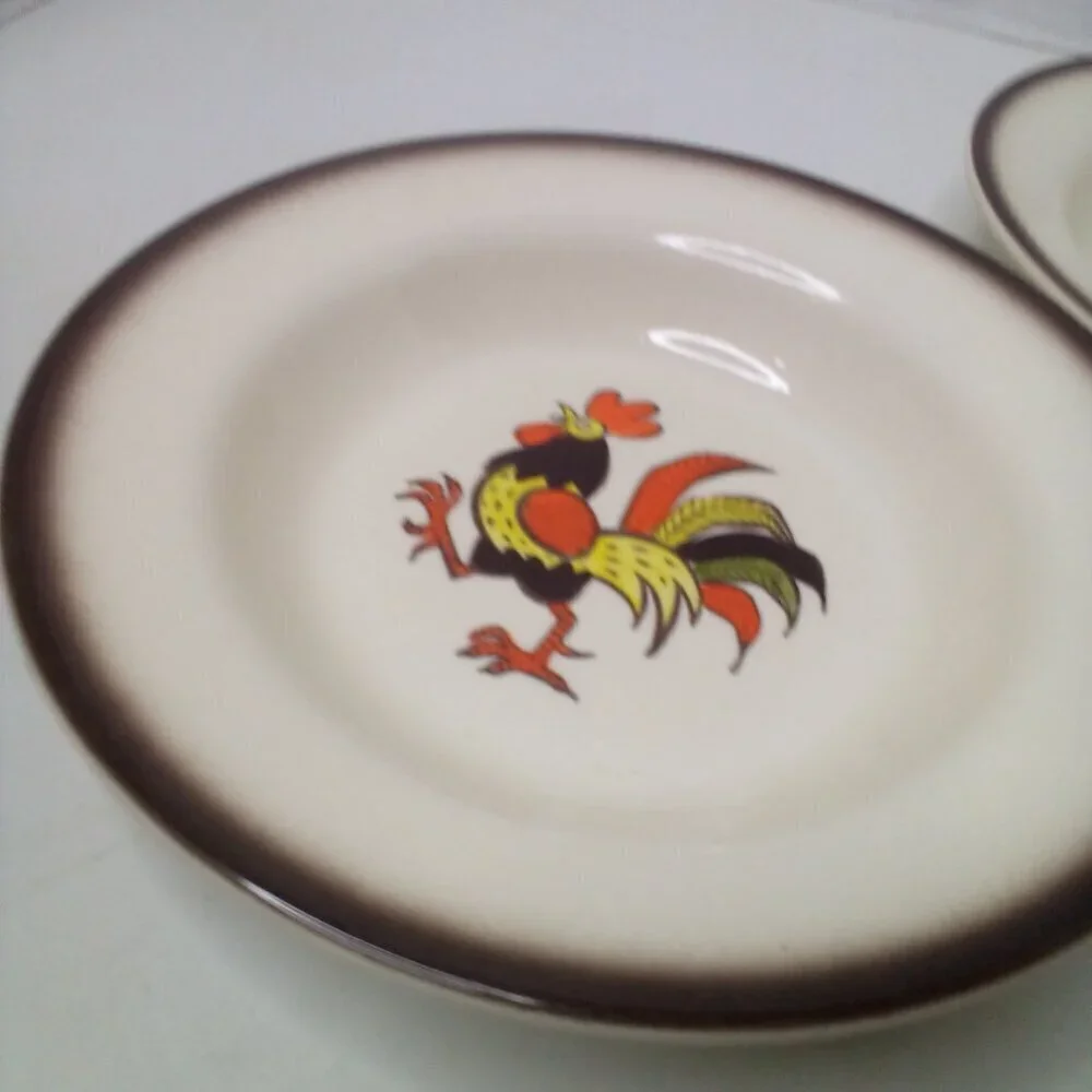 Vintage Poppytrail by Metlox Rooster Bowl Lot of 2 Retro 8.5